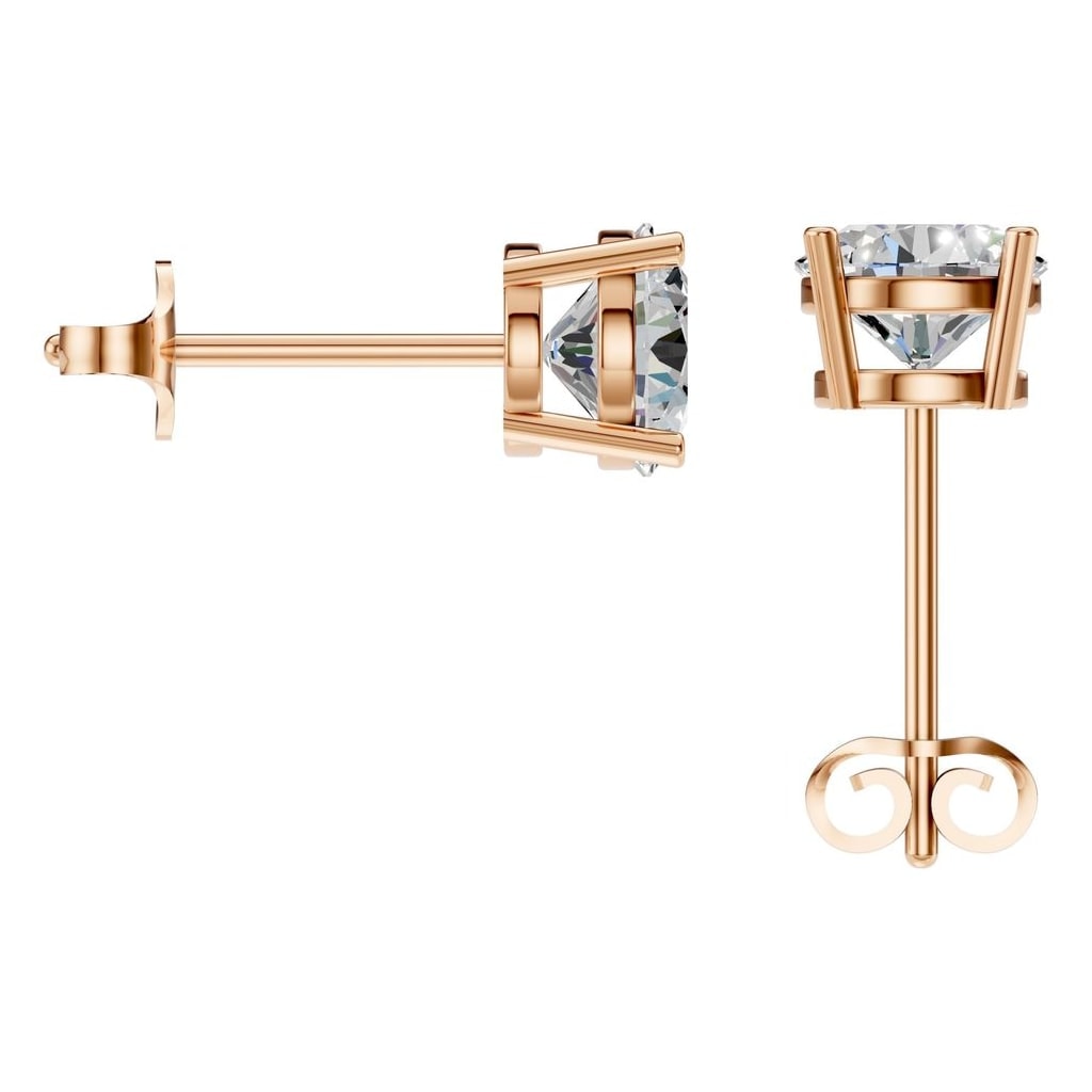 THE ZIOR EA-0839 – Brillantschliff, Roségold, Rückansicht, Designvisualisierung mit Steinbesatz