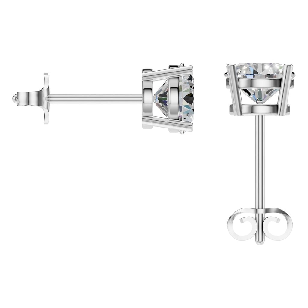 THE ZIOR EA-0839 – Brillantschliff, Weißgold, Rückansicht, Designvisualisierung mit Steinbesatz