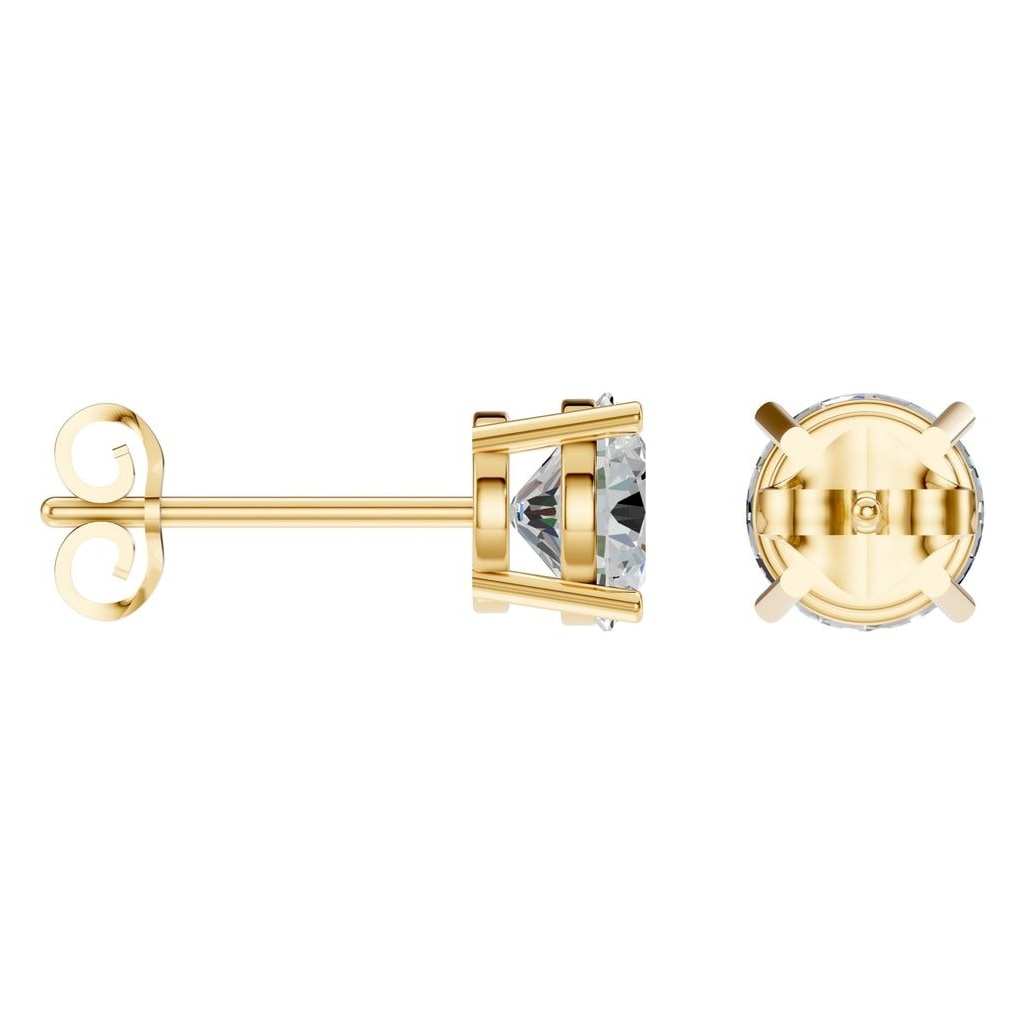 THE ZIOR EA-0839 – Brillantschliff, Gelbgold, Schrägansicht, Designvisualisierung mit Steinbesatz