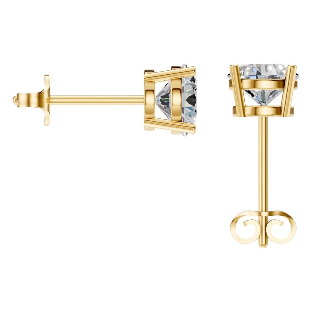 THE ZIOR EA-0839 – Brillantschliff, Gelbgold, Rückansicht, Designvisualisierung mit Steinbesatz