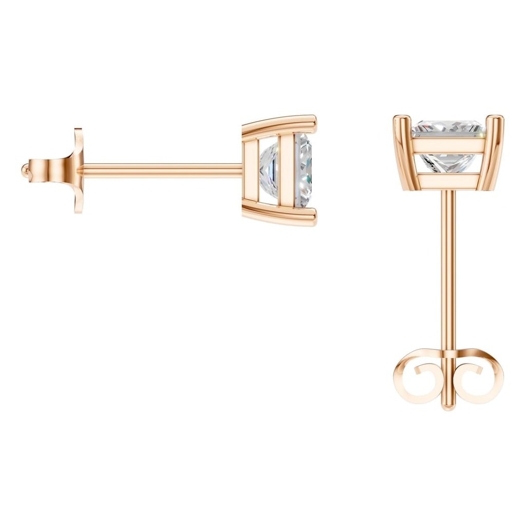 THE ZIOR EA-3278 – Princess-Schliff, Roségold, Rückansicht, Designvisualisierung mit Steinbesatz