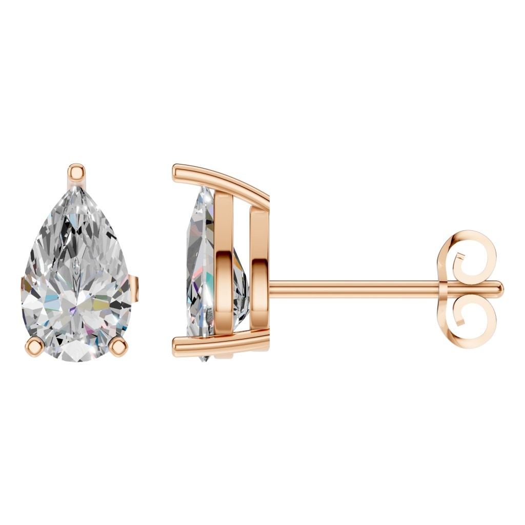 THE ZIOR EA-4291 – Tropfenschliff, Roségold, Hauptansicht, Designvisualisierung mit Steinbesatz