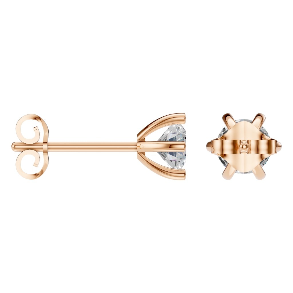 THE ZIOR EA-4293 – Brillantschliff, Roségold, Schrägansicht, Designvisualisierung mit Steinbesatz