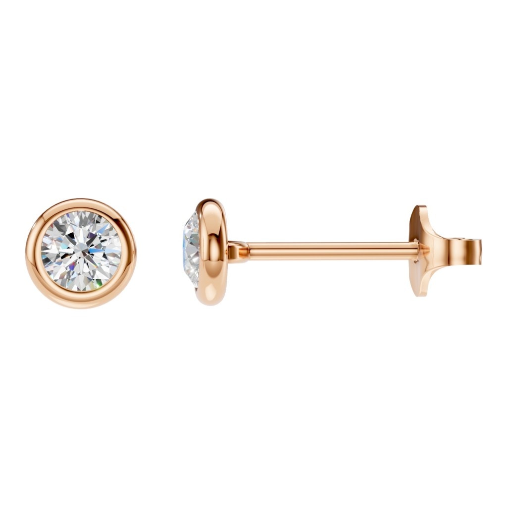 THE ZIOR EA-5172 – Brillantschliff, Roségold, Hauptansicht, Designvisualisierung mit Steinbesatz
