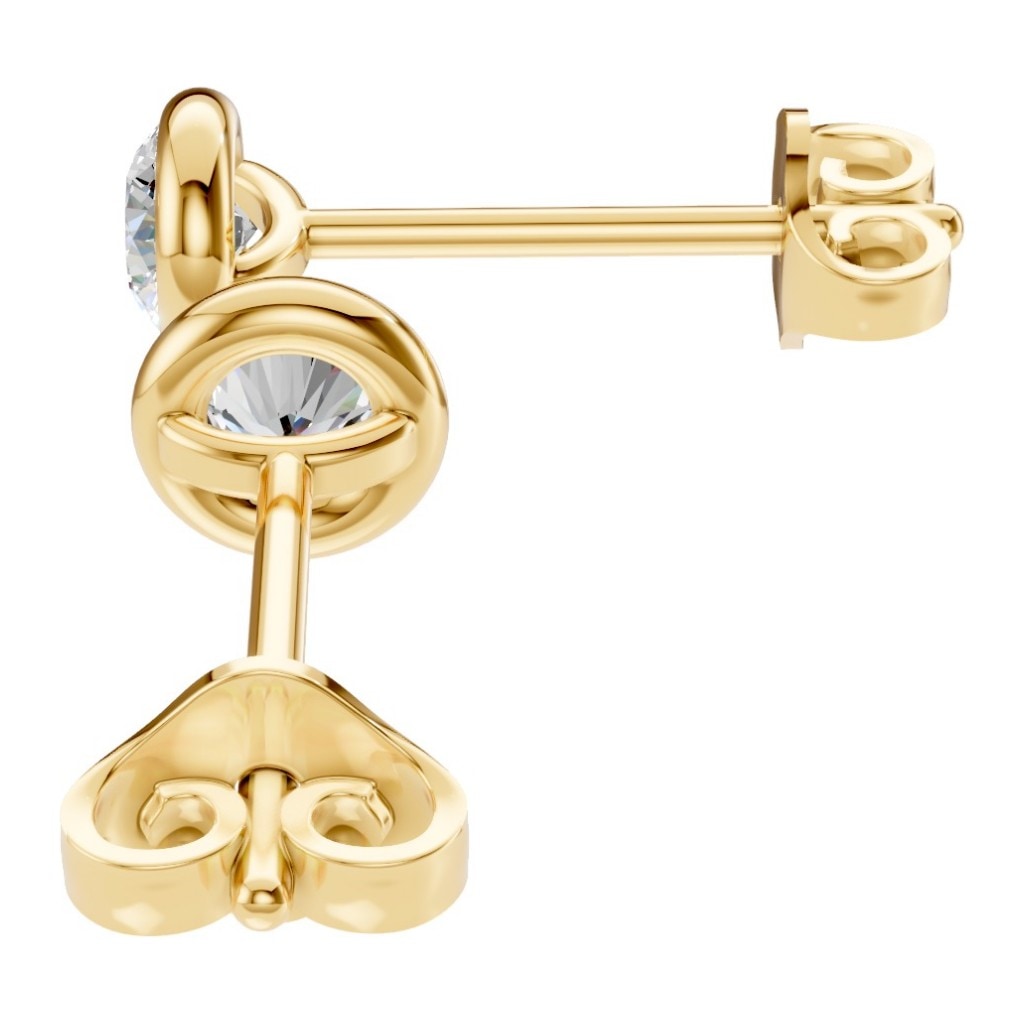 THE ZIOR EA-5172 – Brillantschliff, Gelbgold, Ansicht, Designvisualisierung mit Steinbesatz