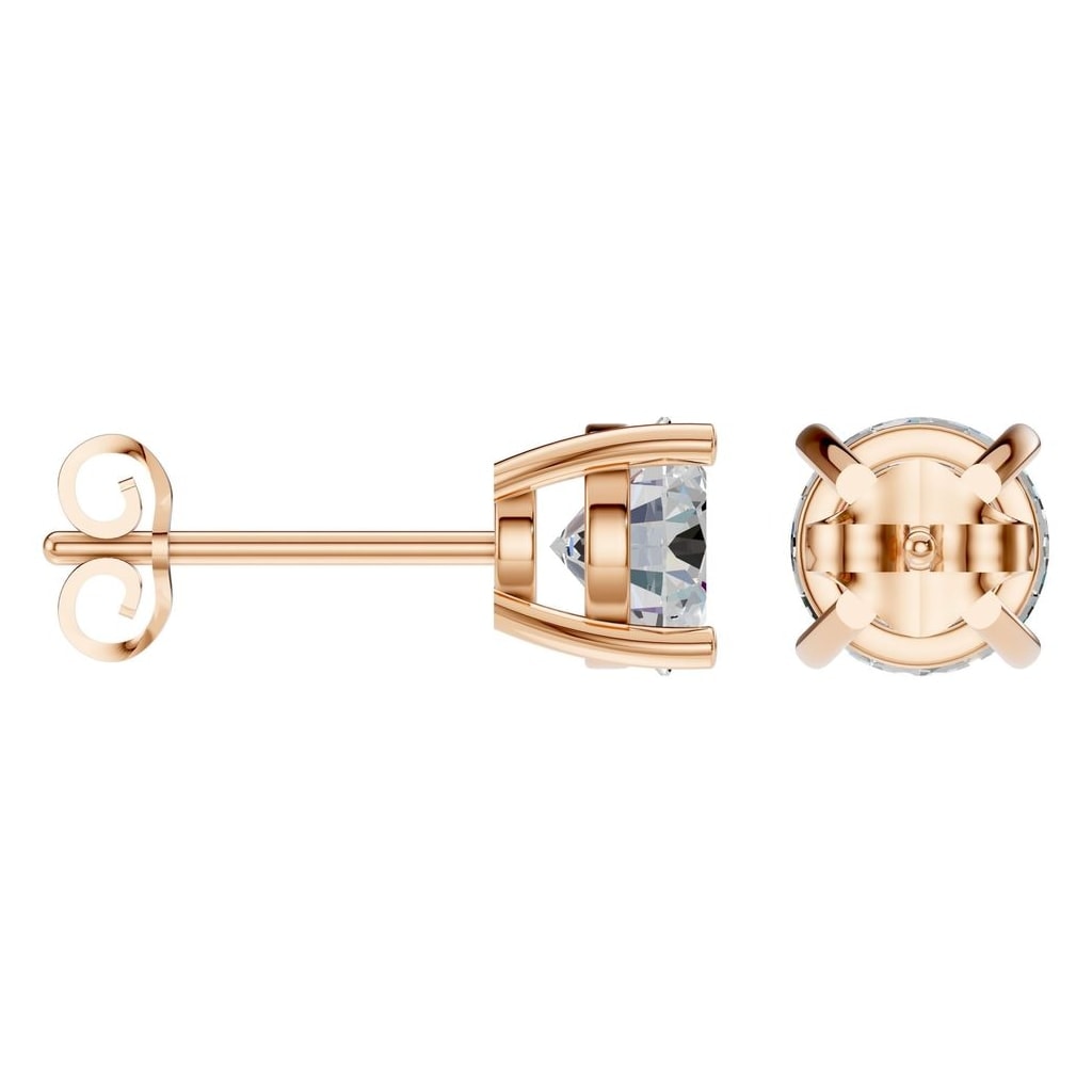 THE ZIOR EA-6465 – Brillantschliff, Roségold, Schrägansicht, Designvisualisierung mit Steinbesatz
