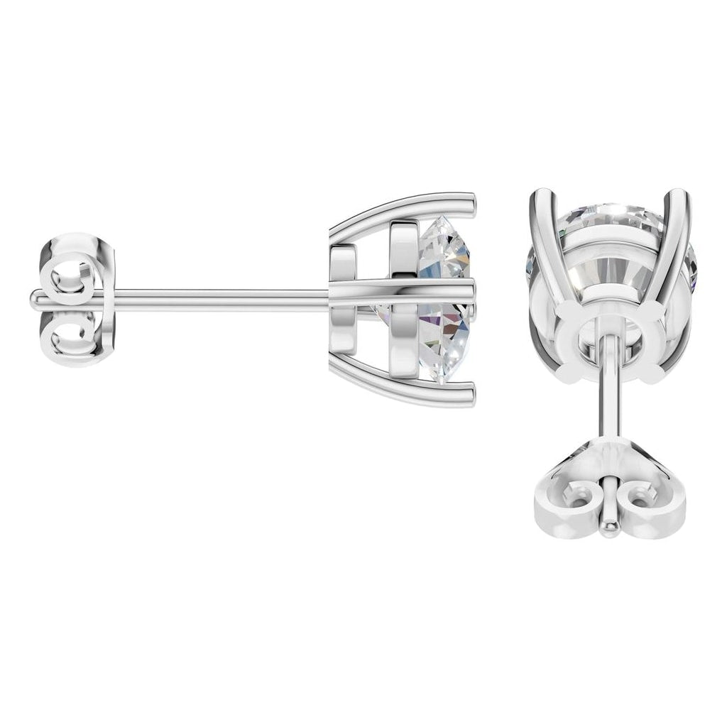 THE ZIOR EA-6465 – Brillantschliff, Weißgold, Seitenansicht, Designvisualisierung mit Steinbesatz