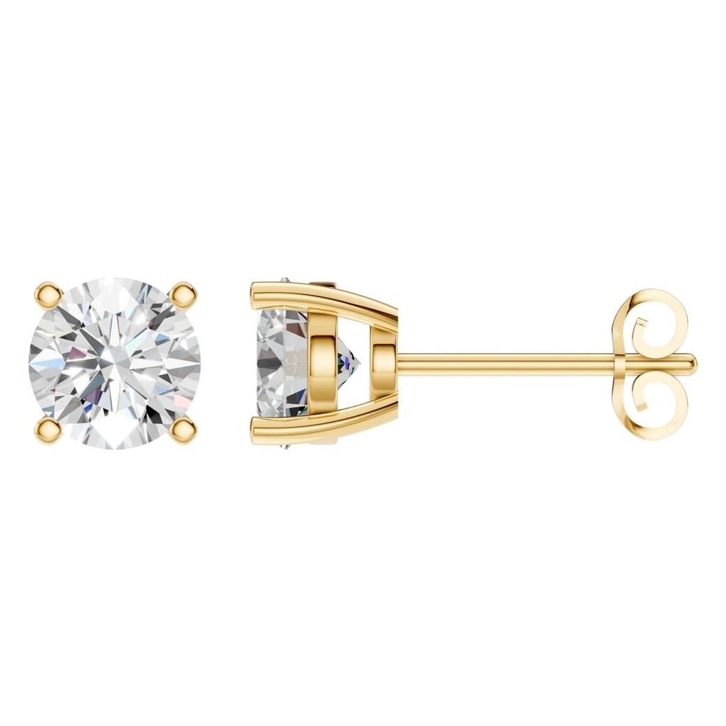 THE ZIOR EA-6465 – Brillantschliff, Gelbgold, Hauptansicht, Designvisualisierung mit Steinbesatz