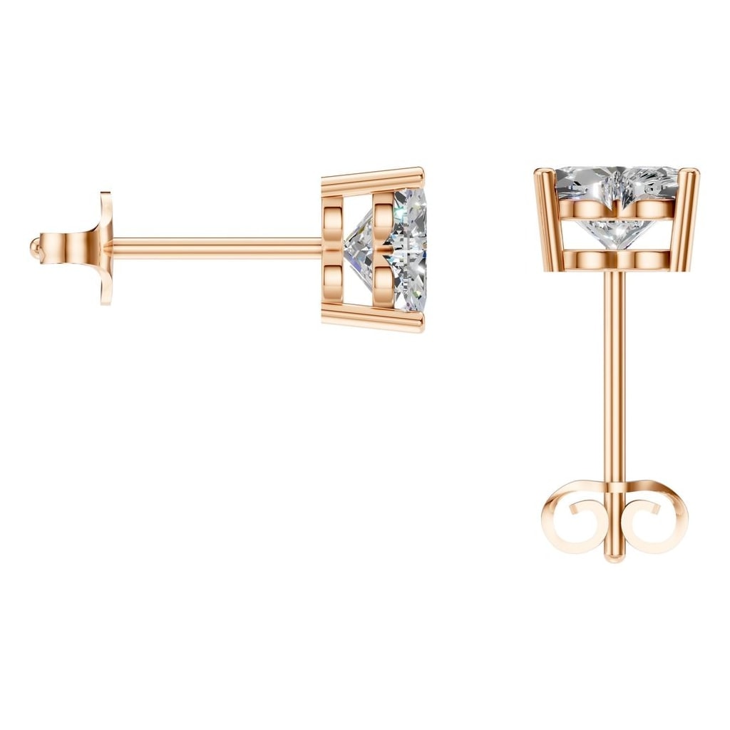 THE ZIOR EA-8133 – Herzschliff, Roségold, Rückansicht, Designvisualisierung mit Steinbesatz