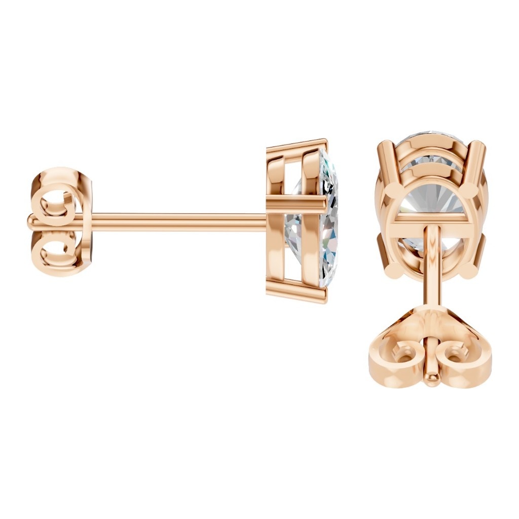 THE ZIOR EA-8196 – Ovalschliff, Roségold, Seitenansicht, Designvisualisierung mit Steinbesatz