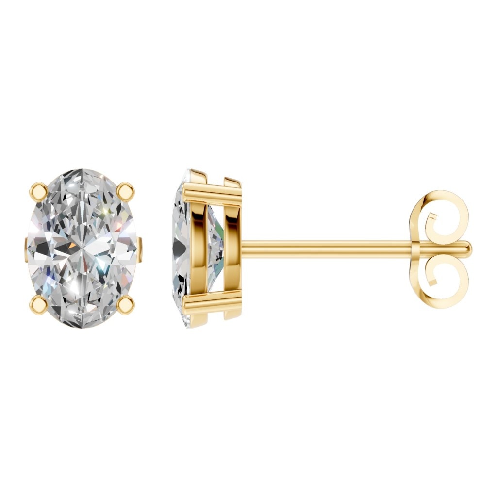 THE ZIOR EA-8196 – Ovalschliff, Gelbgold, Hauptansicht, Designvisualisierung mit Steinbesatz