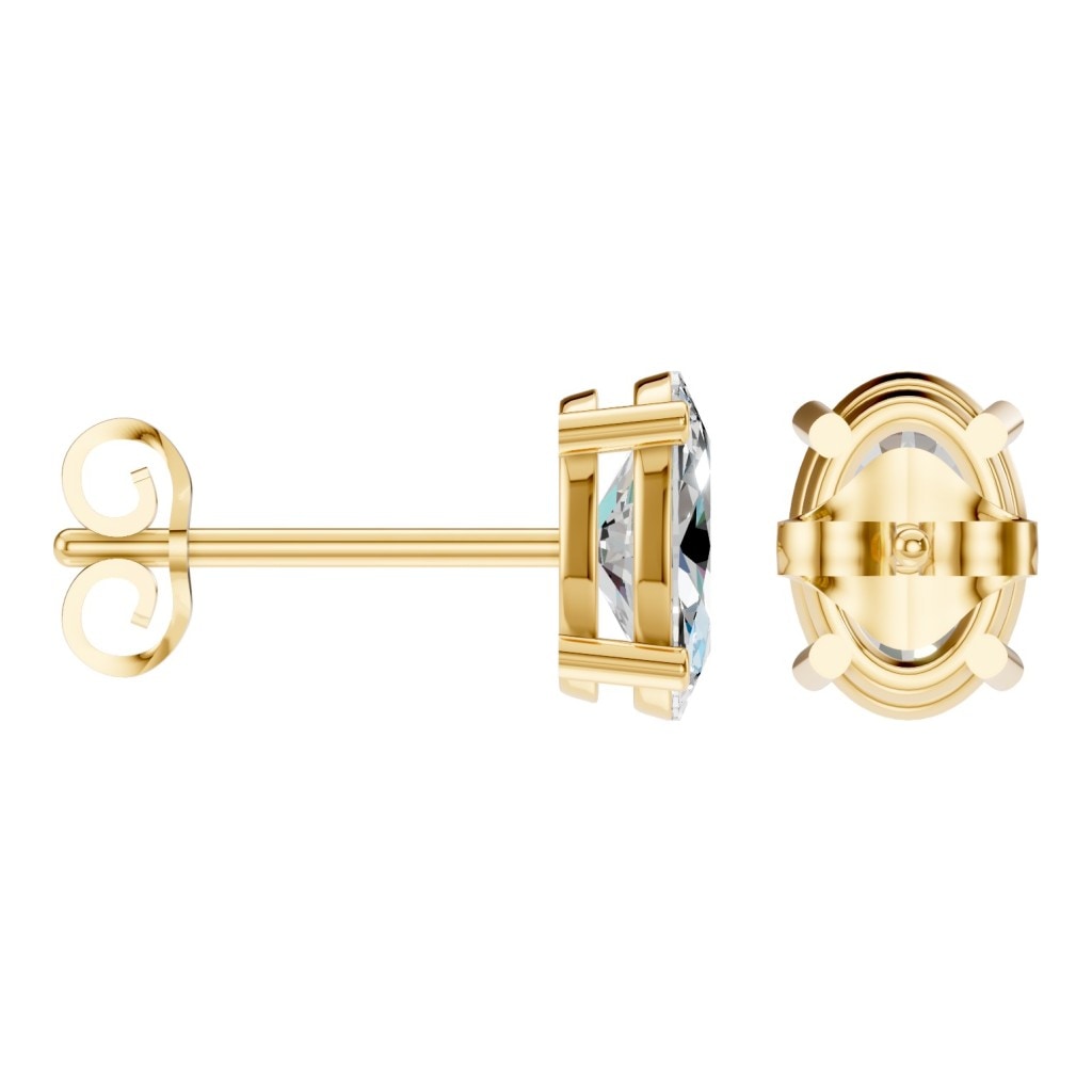 THE ZIOR EA-8196 – Ovalschliff, Gelbgold, Schrägansicht, Designvisualisierung mit Steinbesatz