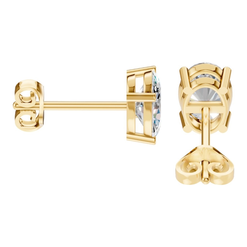 THE ZIOR EA-8196 – Ovalschliff, Gelbgold, Seitenansicht, Designvisualisierung mit Steinbesatz