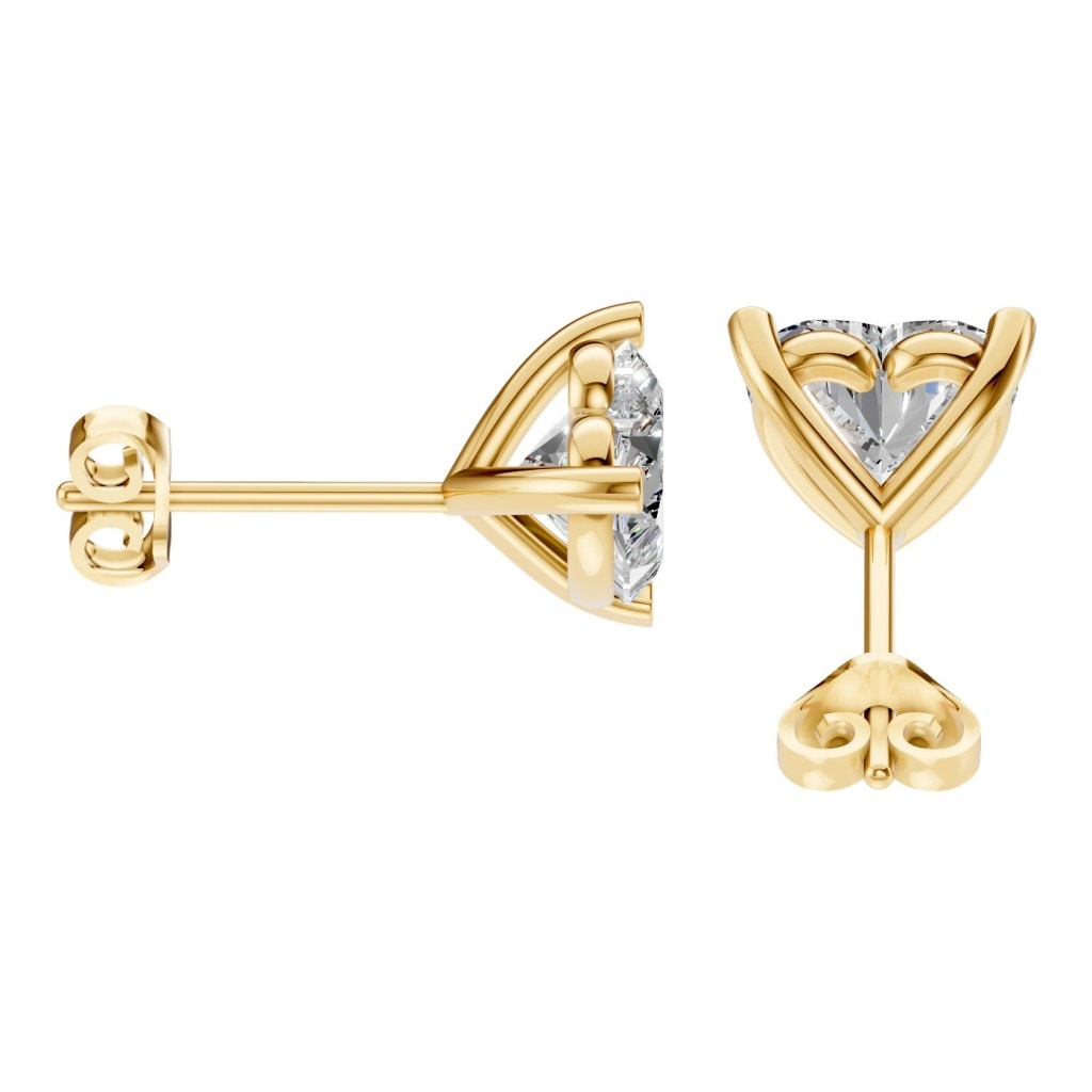 THE ZIOR EA-8975 – Herzschliff, Gelbgold, Seitenansicht, Designvisualisierung mit Steinbesatz