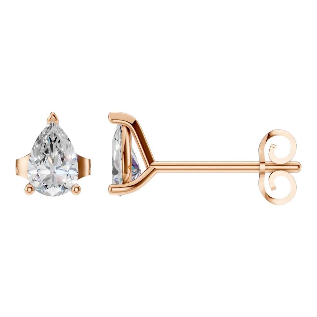 THE ZIOR EA-8975 – Tropfenschliff, Roségold, Hauptansicht, Designvisualisierung mit Steinbesatz