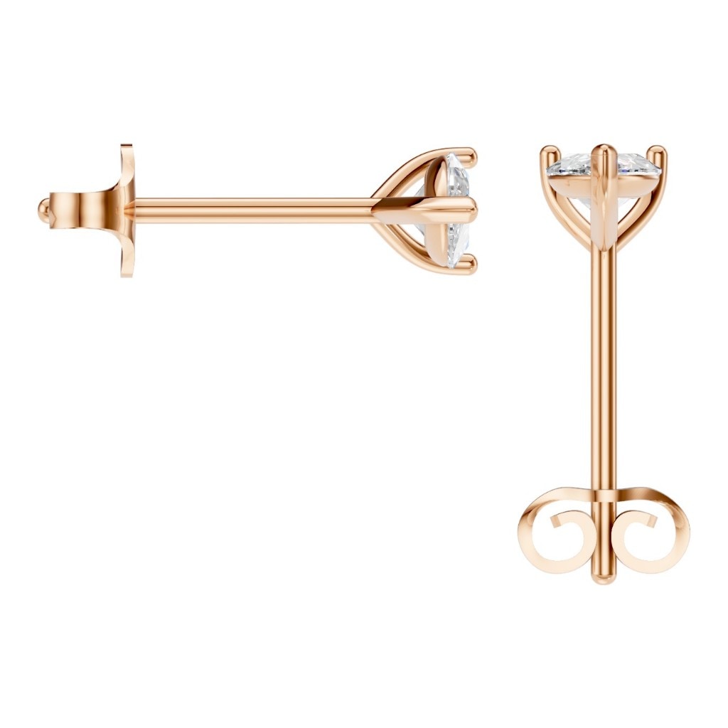 THE ZIOR EA-8975 – Tropfenschliff, Roségold, Rückansicht, Designvisualisierung mit Steinbesatz