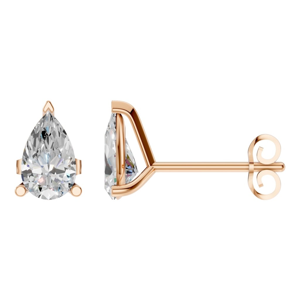 THE ZIOR EA-8975 – Tropfenschliff, Roségold, Hauptansicht, Designvisualisierung mit Steinbesatz