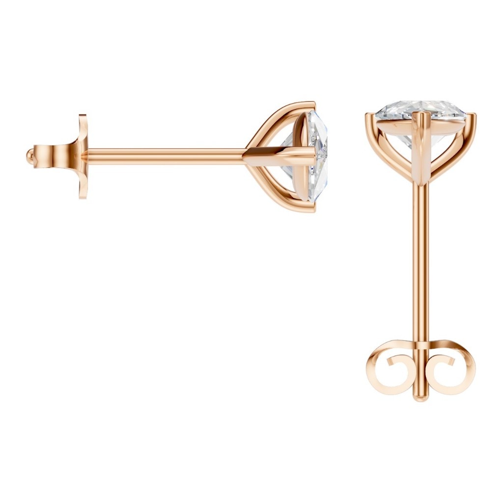 THE ZIOR EA-8975 – Tropfenschliff, Roségold, Rückansicht, Designvisualisierung mit Steinbesatz