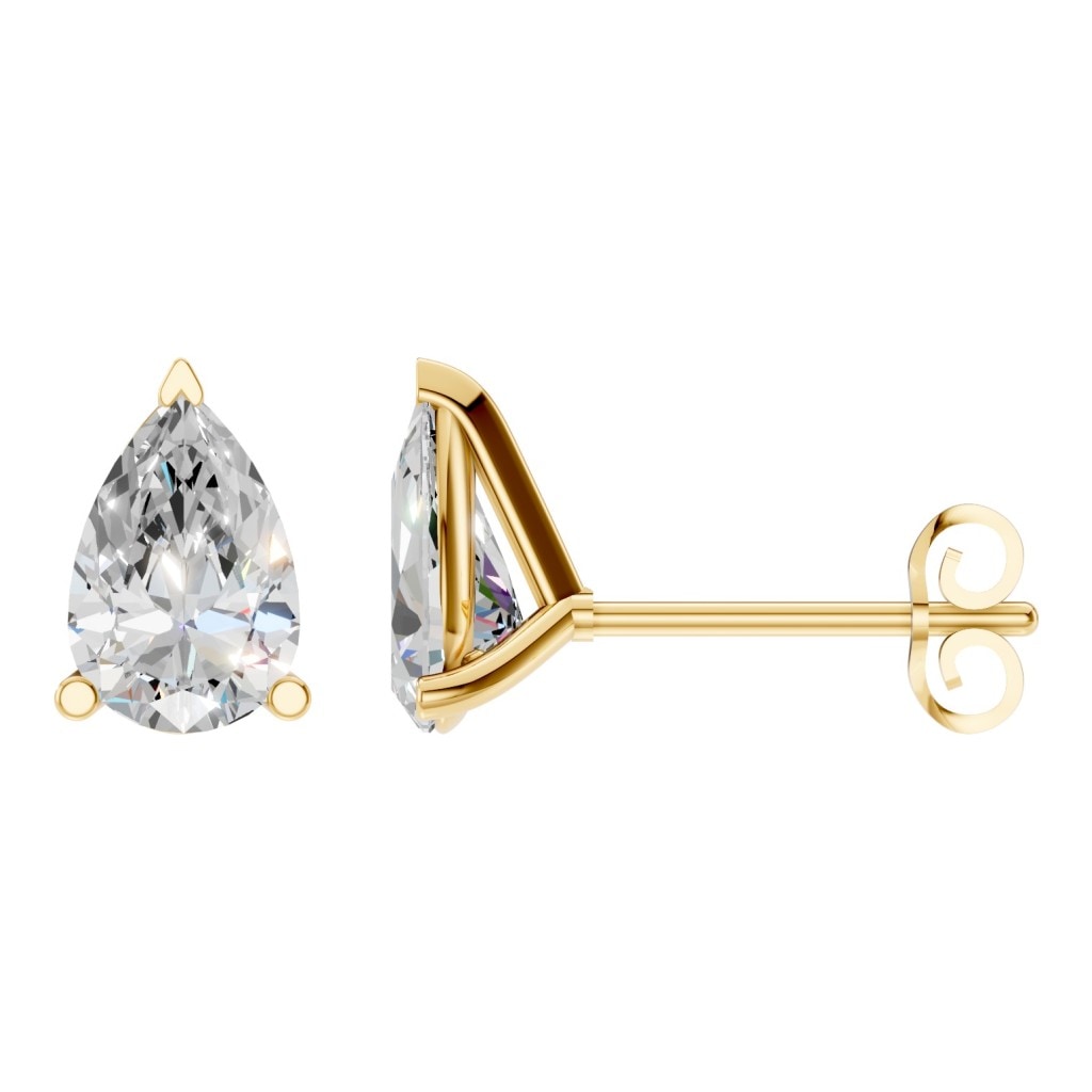 THE ZIOR EA-8975 – Tropfenschliff, Gelbgold, Hauptansicht, Designvisualisierung mit Steinbesatz