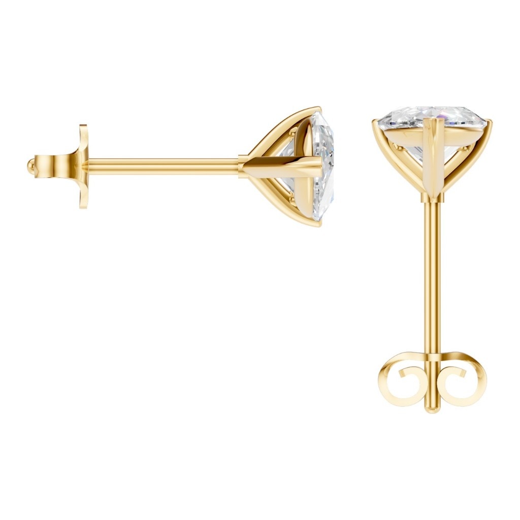 THE ZIOR EA-8975 – Tropfenschliff, Gelbgold, Rückansicht, Designvisualisierung mit Steinbesatz