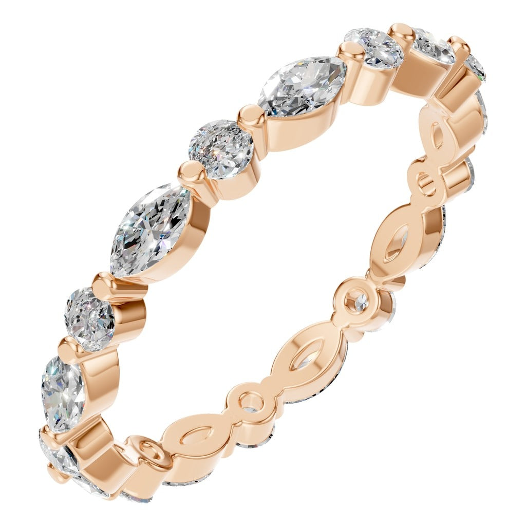 Marquise & Round Lab Diamond Eternity Ring – ca. 0.72 ct | RI-1635 – Roségold mit Steinbesatz