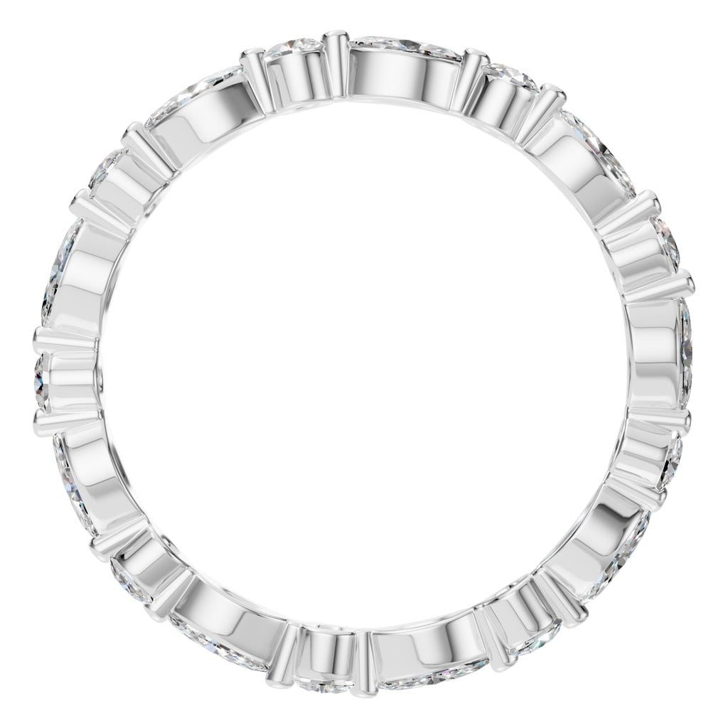 Marquise & Round Lab Diamond Eternity Ring – ca. 0.72 ct | RI-1635 – Draufsicht mit Steinbesatz