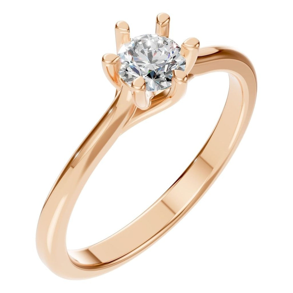Round Lab Diamond Solitaire Ring – ca. 0,3 ct | RI-1876 – Ring mit gefasstem Stein