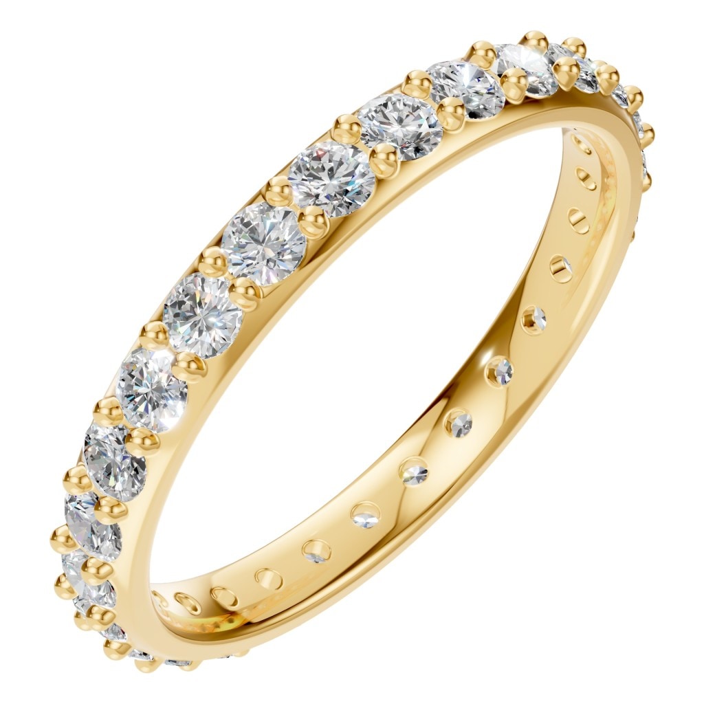 Round Lab Diamond Eternity Ring – ca. 1.08 ct | RI-1907 – Gelbgold mit Steinbesatz