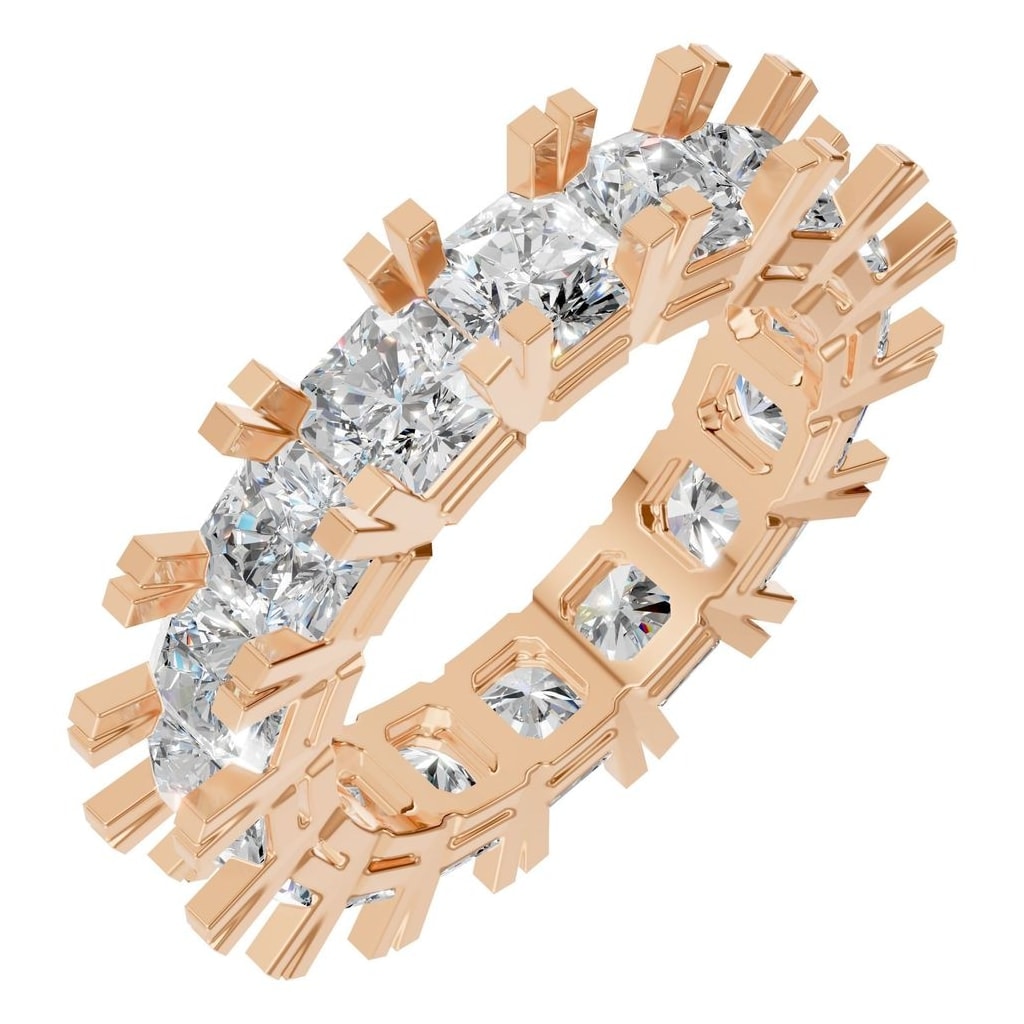 Princess Lab Diamond Eternity Ring – ca. 4.8 ct | RI-2284 – Roségold mit Steinbesatz
