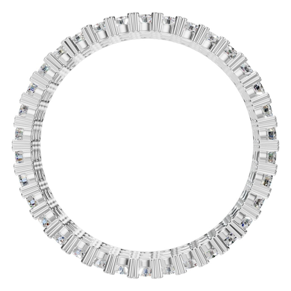 Round Lab Diamond Triple Row Eternity Ring – ca. 2.04 ct | RI-2472 – Draufsicht mit Steinbesatz