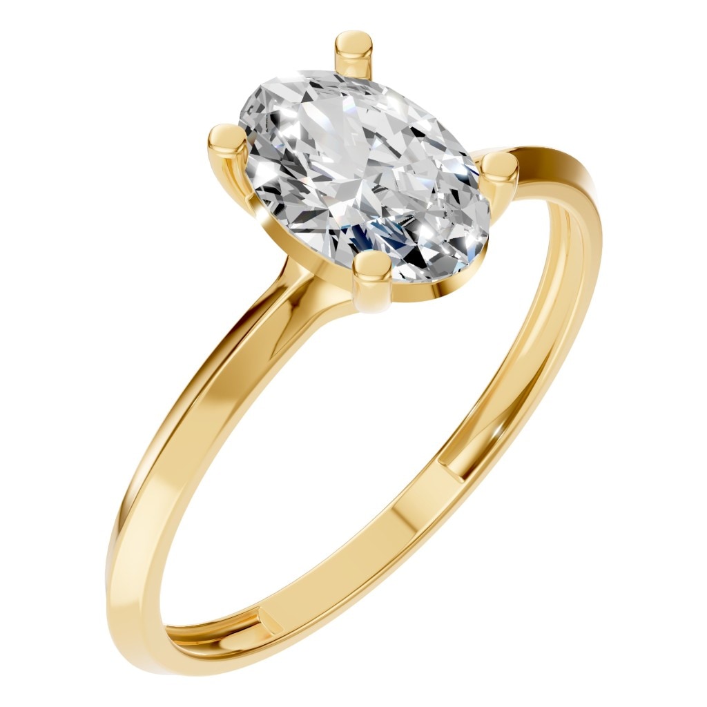 Oval Lab Diamond Solitaire Ring – ca. 1 ct | RI-2940 – Ring mit gefasstem Stein