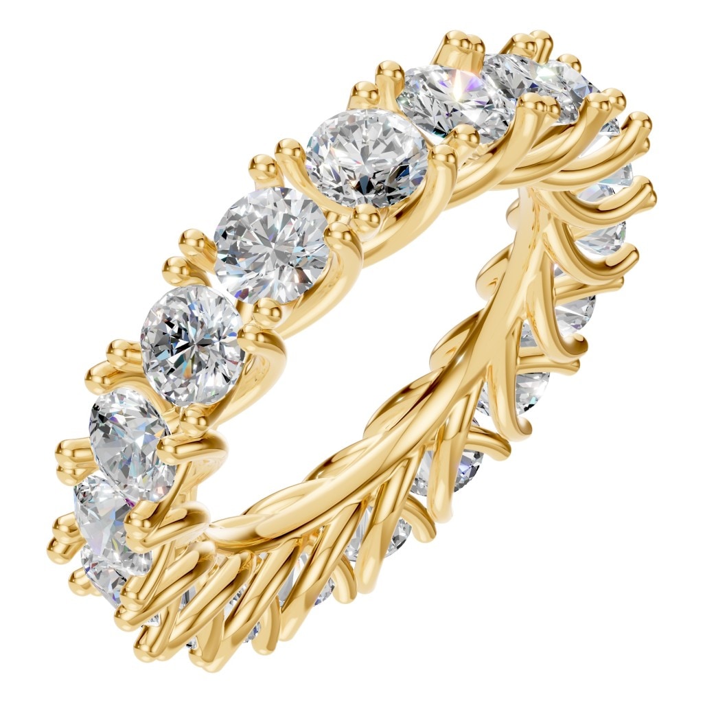 Round Lab Diamond Eternity Ring – ca. 4.5 ct | RI-3152 – Gelbgold mit Steinbesatz