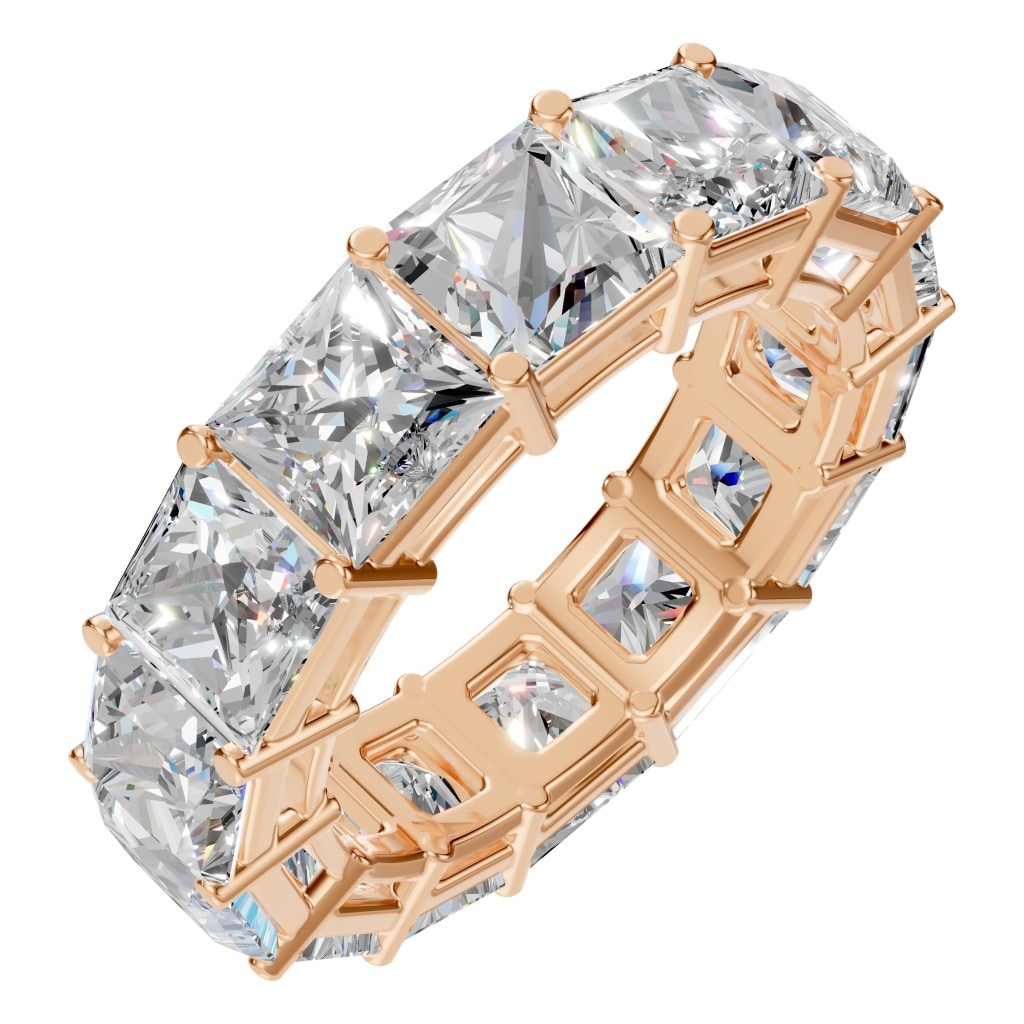 Princess Lab Diamond Eternity Ring – ca. 14 ct | RI-3285 – Roségold mit Steinbesatz
