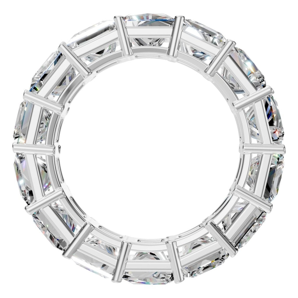 Princess Lab Diamond Eternity Ring – ca. 14 ct | RI-3285 – Draufsicht mit Steinbesatz