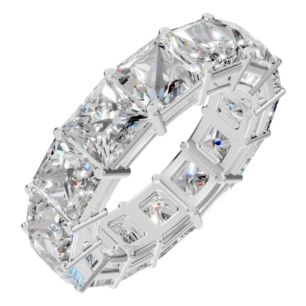 Princess Lab Diamond Eternity Ring – ca. 14 ct | RI-3285 – Weißgold mit Steinbesatz