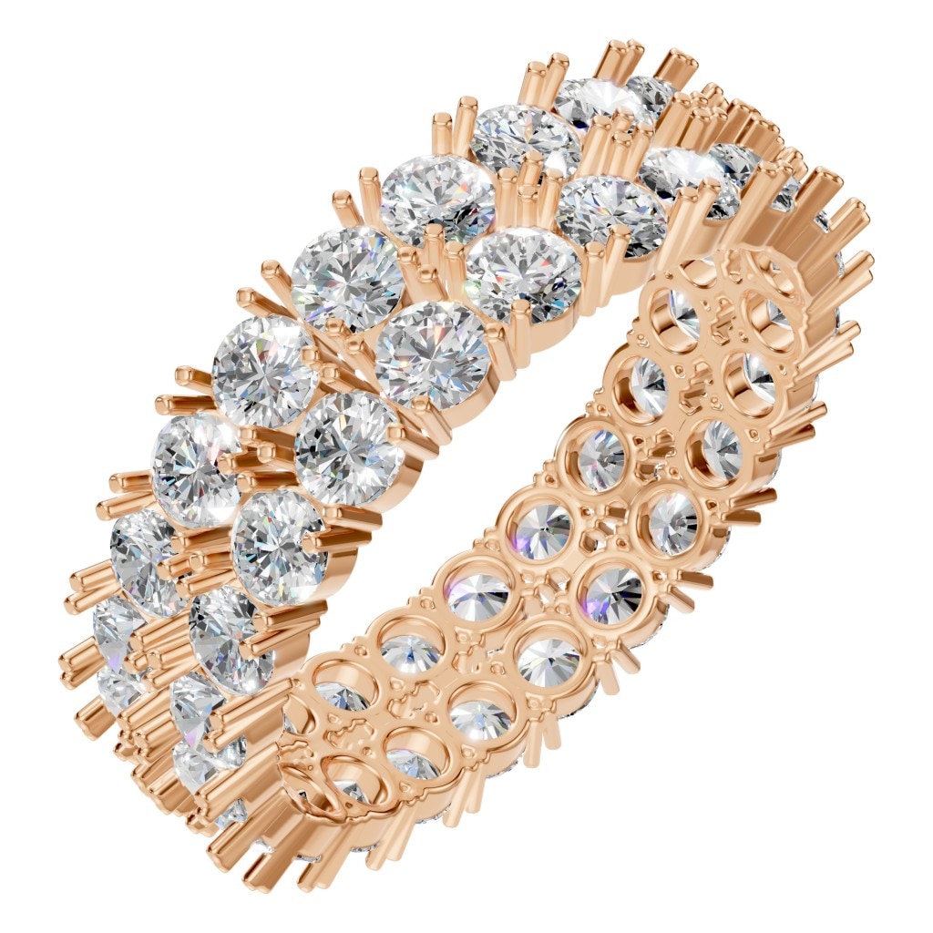 Round Lab Diamond Double Row Eternity Ring – ca. 2.76 ct | RI-3497 – Roségold mit Steinbesatz
