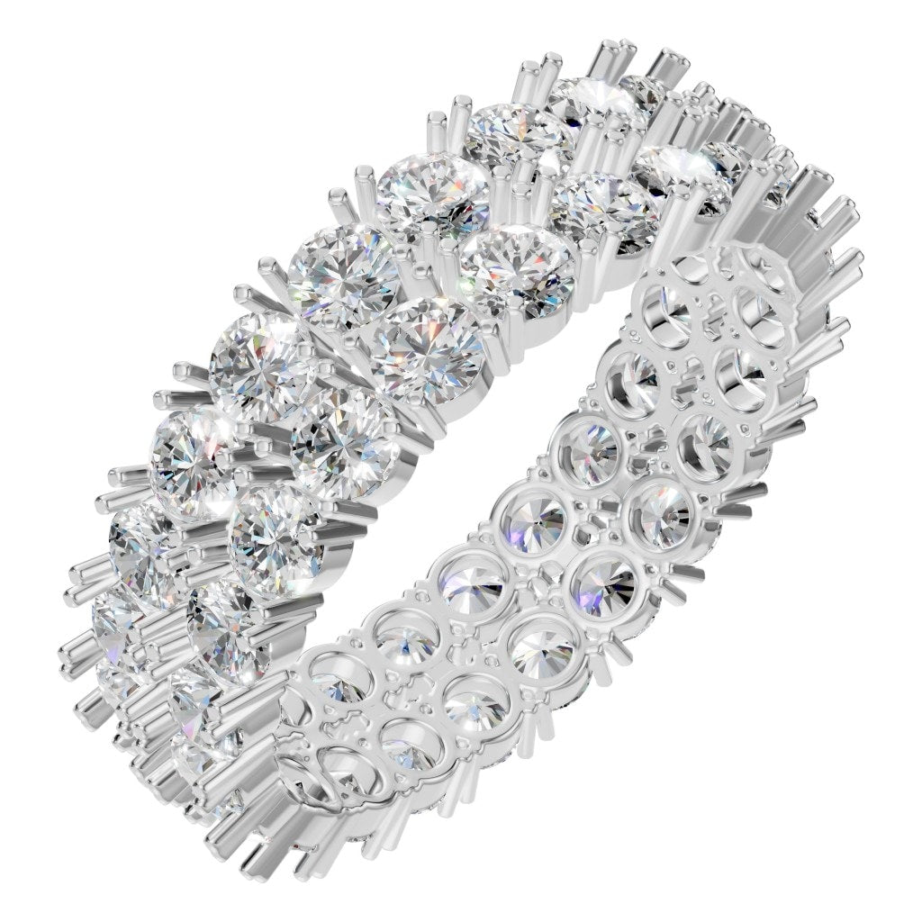 Round Lab Diamond Double Row Eternity Ring – ca. 2.76 ct | RI-3497 – Weißgold mit Steinbesatz