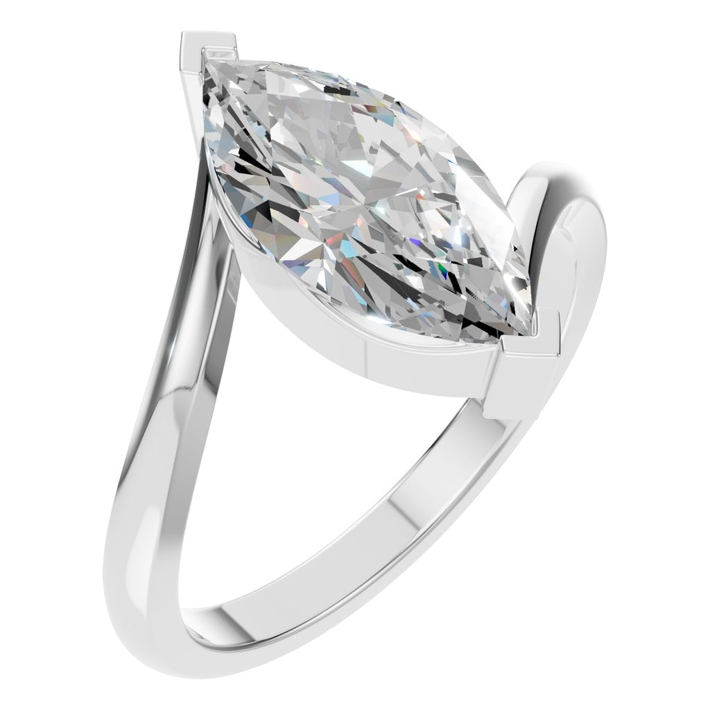 Marquise Lab Diamond Solitaire Ring – ca. 2 ct | RI-5694 – Ring mit gefasstem Stein