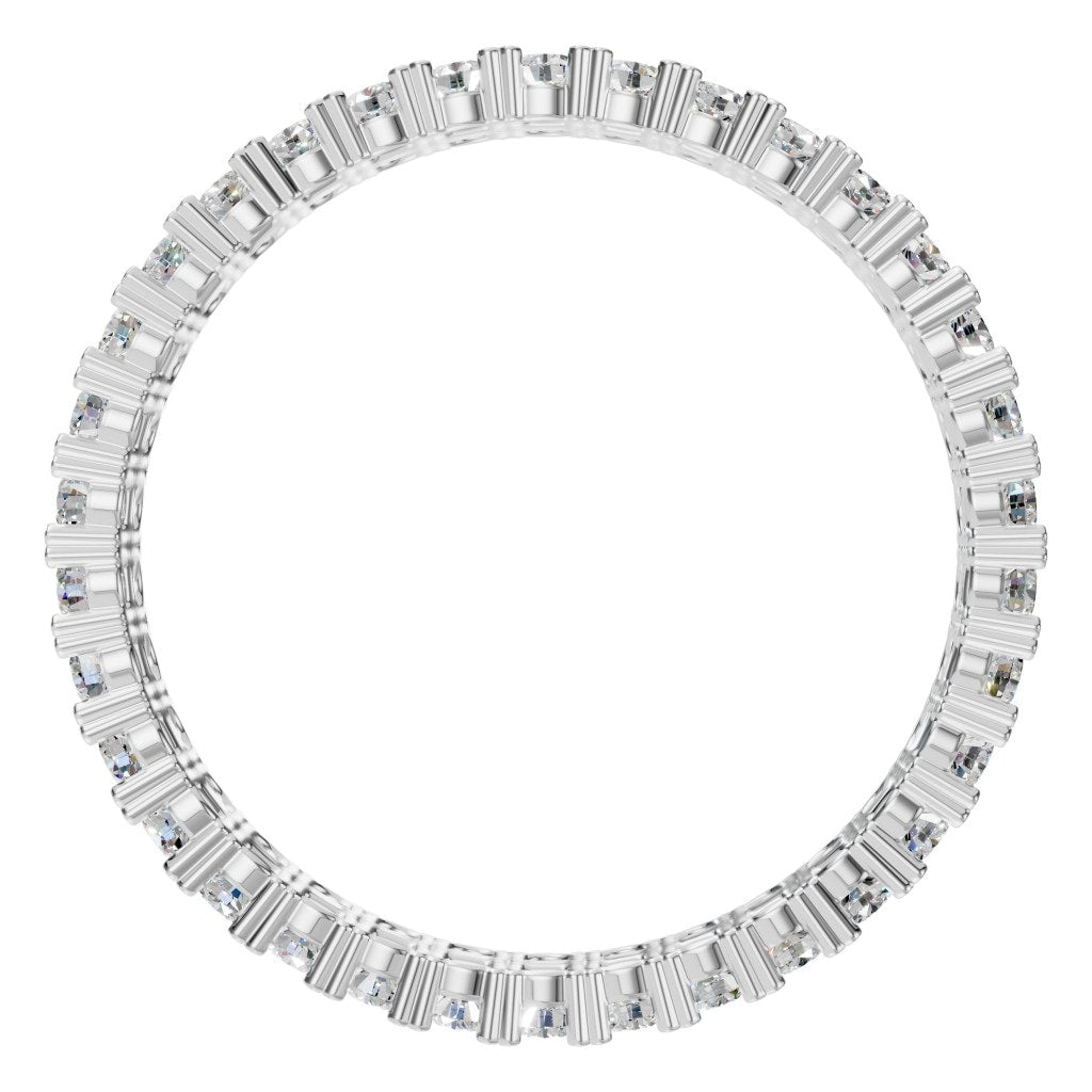 Round Lab Diamond Double Row Eternity Ring – ca. 1.36 ct | RI-6034 – Draufsicht mit Steinbesatz
