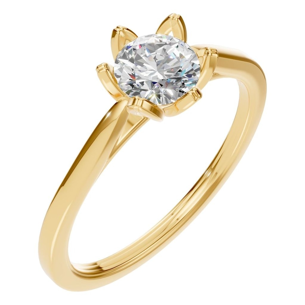 Round Lab Diamond Solitaire Ring – ca. 0,5 ct | RI-6525 – Ring mit gefasstem Stein