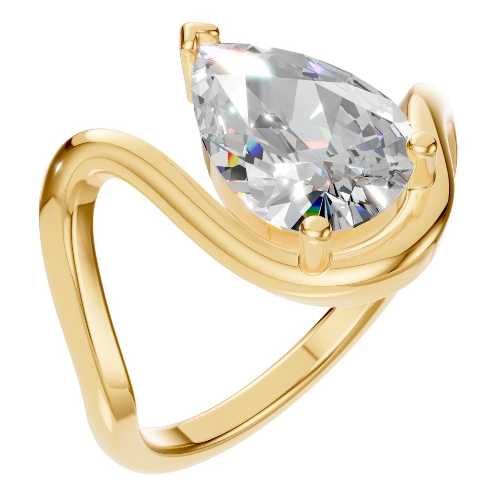 Pear Lab Diamond Solitaire Ring – ca. 1,85 ct | RI-8091 – Ring mit gefasstem Stein