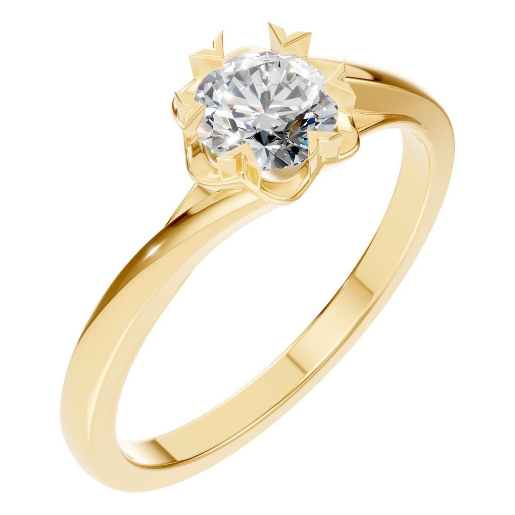 Round Lab Diamond Solitaire Ring – ca. 0,5 ct | RI-8859 – Ring mit gefasstem Stein