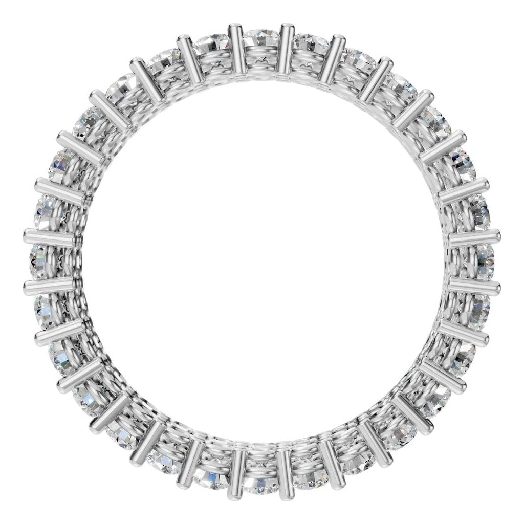 Round Lab Diamond Double Row Eternity Ring – ca. 1.28 ct | RI-8965 – Draufsicht mit Steinbesatz