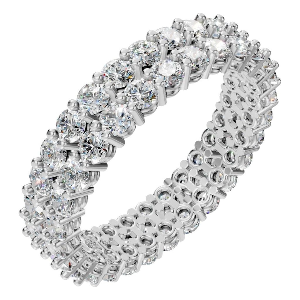 Round Lab Diamond Double Row Eternity Ring – ca. 1.28 ct | RI-8965 – Weißgold mit Steinbesatz