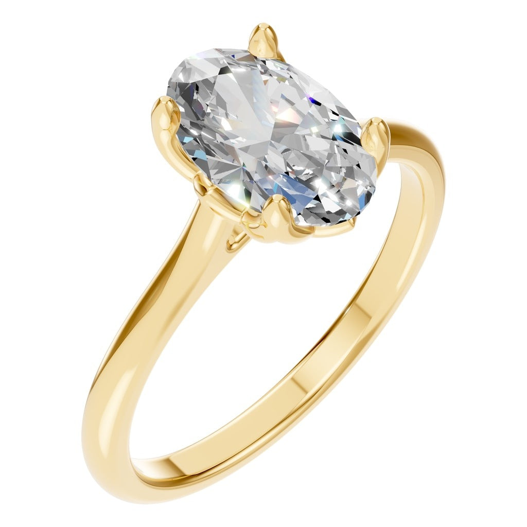Oval Lab Diamond Solitaire Ring – ca. 1,5 ct | RI-9995 – Ring mit gefasstem Stein
