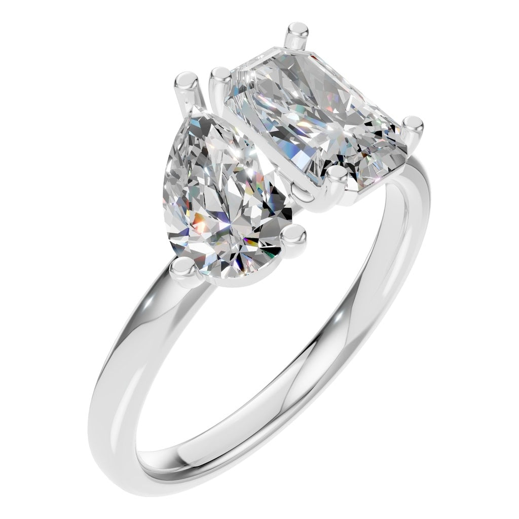 Oval Lab Diamond Two Stone Ring – ca. 1 ct | RI-9997 – Ring mit gefasstem Stein