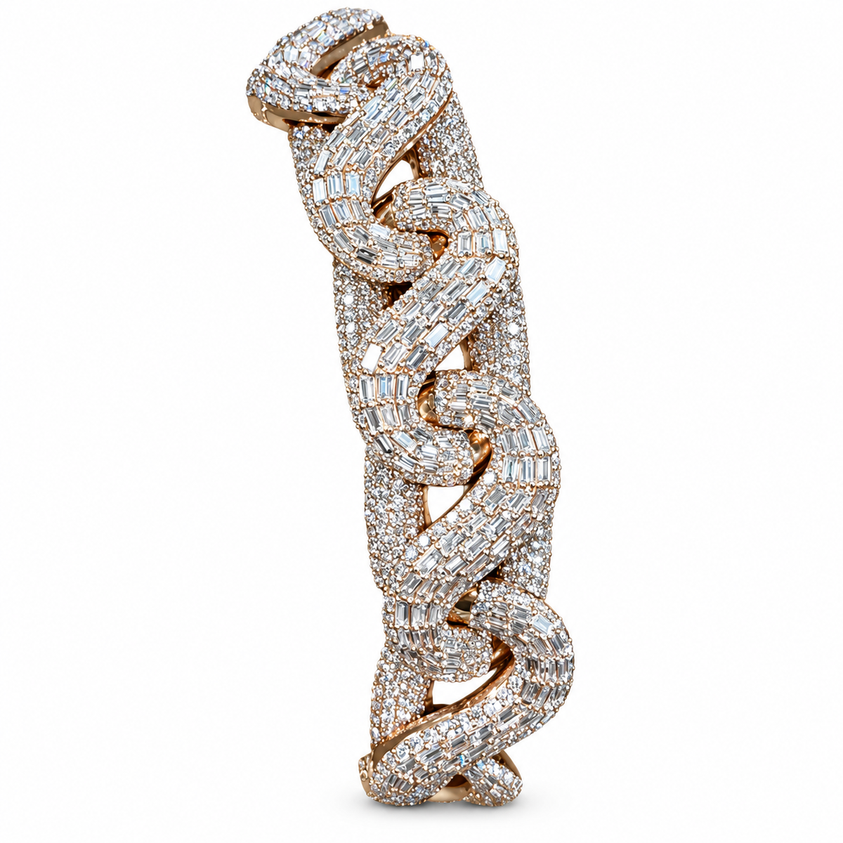 Full Ice S925 Moissanite Cuban Bracelet – weißer Hintergrund, Ansicht 2