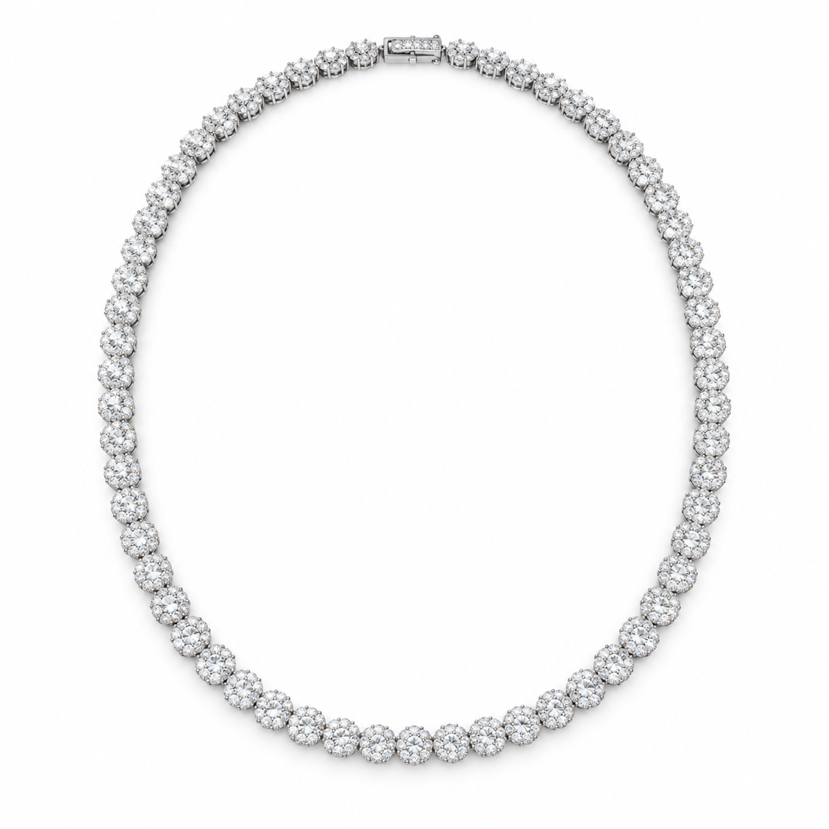 Moissanite prune - Chaîne tennis 8 mm
